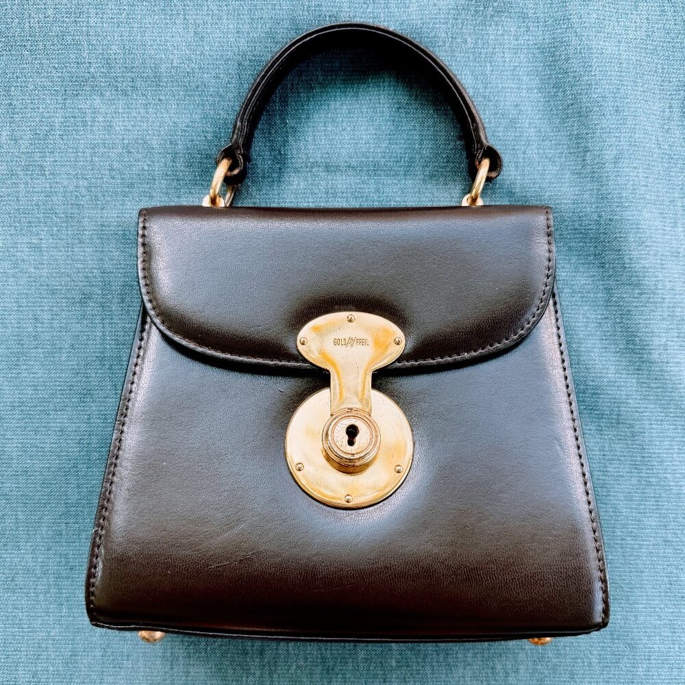 Luxe ‘98 Goldpfeil brown leather top-handle bag | detachable shoulder strap